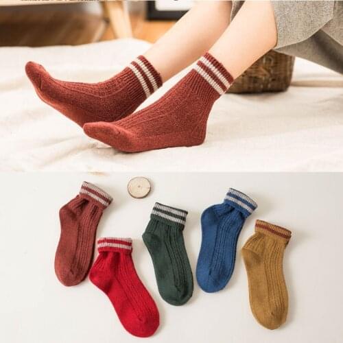 2/1 Pair Women 3D Short Knit Warm Socks Fashion Girl Female Striped Sox Spring Autumn Winter Sock Calcetines Meias 2021