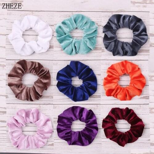 2Pcs/Lot 2021 New Arrivals Rubber Headwear Girl Velvet Scrunchies Elastic Headband Fashion Women DIY Hair Accessories