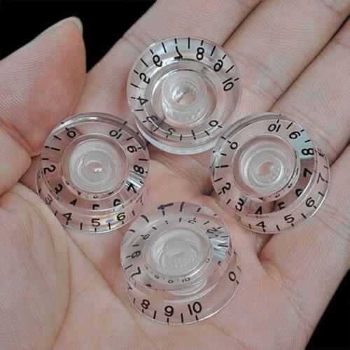 4 Pcs Transparent Speed Control Knob Tone Volume Control knobs for LP SG Electric Guitar