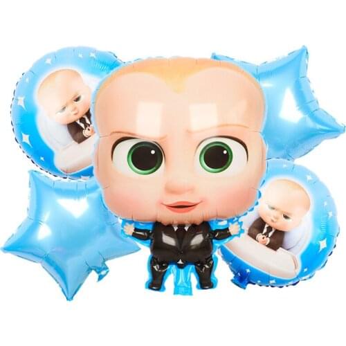 5 piece set cartoon baby balloon set children birthday party decoration balloon set aluminum foil light balloon wholesale