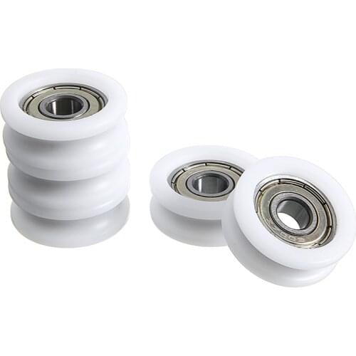 5pcs U Groove Ball Bearing Nylon Plastic Embedded 608 Guide Pulley Guide Wheel For Hardware Tools8*30*10mm