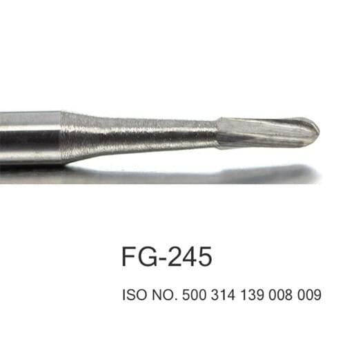 50pcs Dental Carbide Burs Pear-Shaped Tungsten Steel Bur FG 245