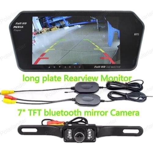 7 Inch bluetooth mirror Car Rear View Monitor with + 7led rearviwe camera wireless receiver transmitter kit