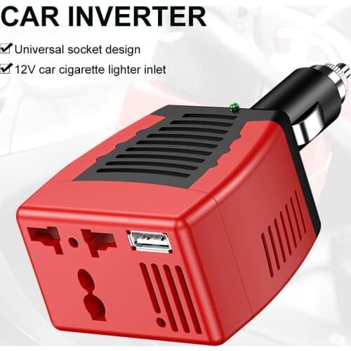 75W Inverter 12V-110V Car Power Inverter Converter Auto Charger Converter Adapter with AC Outlet USB Port for Computer Phone
