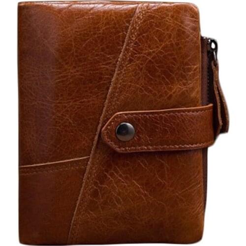 Aaby 2021 Business Genuine Leather Short Wallet For Unisex High Quality Outermost Layer Of Skin Card Holder Cion Purse