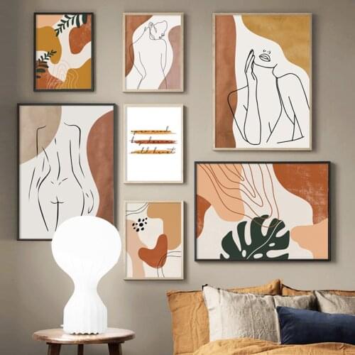 Abstract Line Girl Body Illustration Wall Art Canvas Painting Nordic Posters And Prints Wall Pictures For Living Room Home Decor