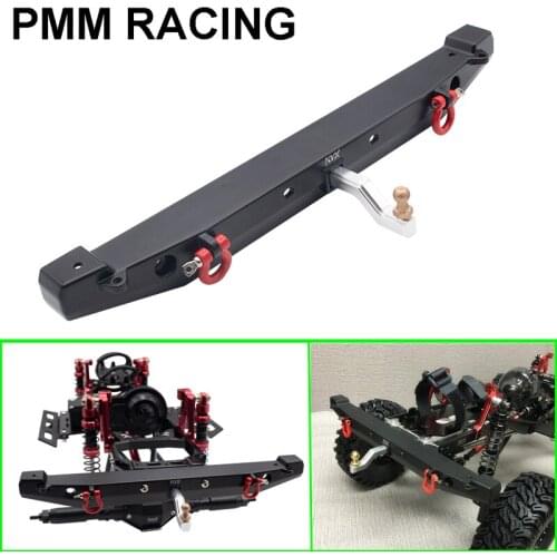 TRX4 Aluminum Rear Bumper with Tow Hitch Shackles for 1/10 RC Crawler Traxxas Trx-4 Axial SCX10 90046 90047 SCX10 II Upgrades