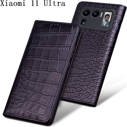 Handmade Genuine Leather Case for Xiaomi 11 Ultra Original Cow Phone Cover Flip Magnetic Bag for Xiaomi 11ultra mi 11 ultra skin