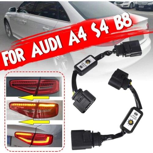 Black Dynamic Turn Signal Indicator LED Taillight Add-on Module Cable Wire Harnes For Audi A4 S4 B8 2010~2019 Car Tail Light
