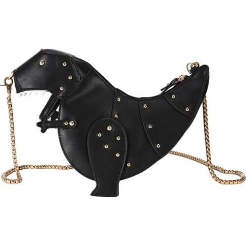 Kids Crossbody Bags Cute Dinosaur Model Clutch Purses And Handbags Girls Casual Shoulder Messenger Bag Rivets Chain Women Bags