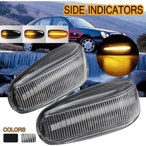 Two dynamic LED side markers flow car turn signal light sequence flasher for MERCEDES for VOLKSWAGEN W210 601/602 W638 Dodge