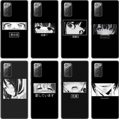 Sad Anime Kawaii Girl Aesthetic Case For Samsung Galaxy S20 S21 FE S10 Lite Note 20 10Lite S8 S9 S10E S10 Plus Ultra Black Cover