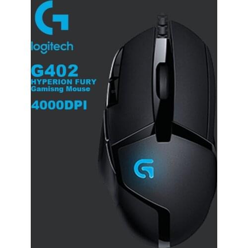 Logitech G402 Hyperion Fury Gaming Mouse with 8 PROGRAMMABLE BUTTONS 4000DPI High Speed Fusion Engine 1MS REPORT RATE