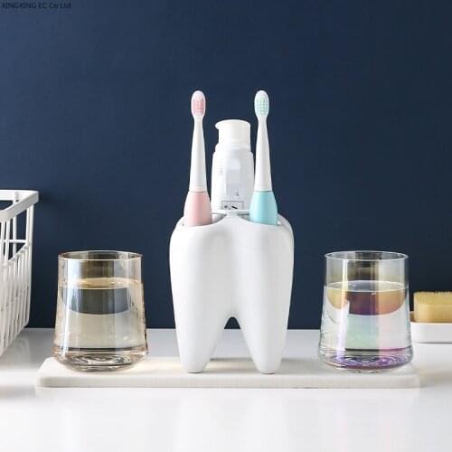 Ceramic Toothbrush Holder, Bathroom Products, Glass Mouthwash Cup, Diatom Mud Tray, Creative Tooth Styling Toothpaste Dispenser