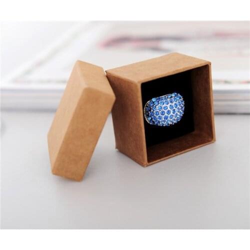 Packaging Storage Box For Bracelet Necklace Ring Jewelry Box Zakka Kraft Paper box Finger Ring Jewelry box 5*5*3.8cm 50pcs/lot