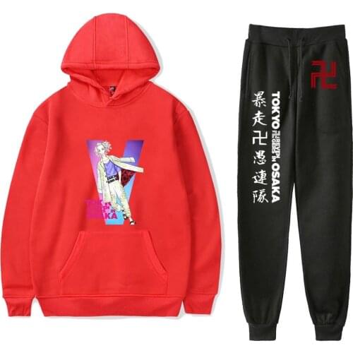 Tokyo Revengers Pants Suit Anime Cosplay Character Print Couple Oversized hoodies and Sweatpants Hooded Sweatshirts Tracksuits