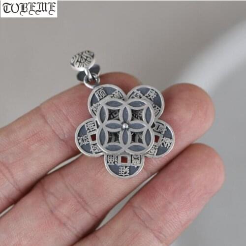 100% 990 Silver Five-Emperor-Coin Pendant Real Pure Silver Wealth Pendant Good Luck Pendant