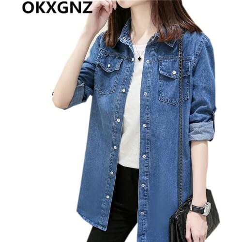 Women Denim Jackets 2019 Autumn New Long Sleeve Casual Bomber Jacket Casual Jaqueta Jeans Coat Female Vintage Elegant Outwear