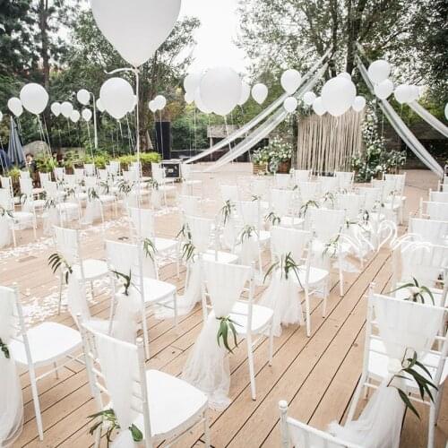 10pcs Organza WeddingChair Sashes Wedding Party Banquet Decor Wedding Chair Back Decoration Streamers