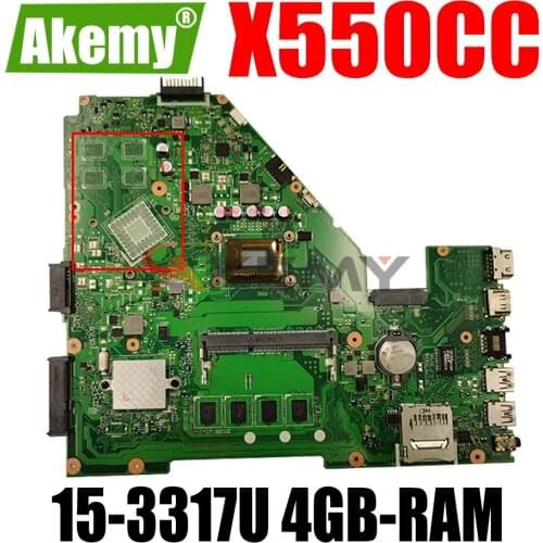 X550CC Laptop motherboard for ASUS X550CA X550CL R510C Y581C X550C original mainboard 4GB-RAM 15-3317U CPU UMA