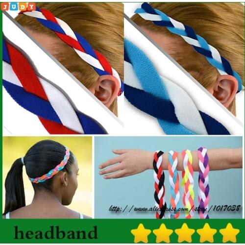 Free shipping Mini Braided headband sports headband for Baseball and softball stretch headbands