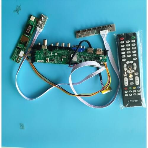 Kit For LP171WX2-A4K1 TV VGA USB AV Panel Controller board DVB-C DVB-T 1440X900 30pin 1 CCFL LCD remote Digital HDMI 17.1"
