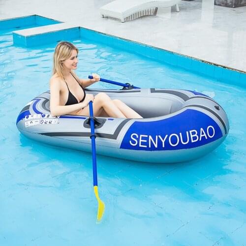 Inflatable Boat Canoe 150/188cm Raft Inflatable Kayak with Air Pump Rope Paddle 2 Person Boat for Adults&Kids Swimming Pool Toys