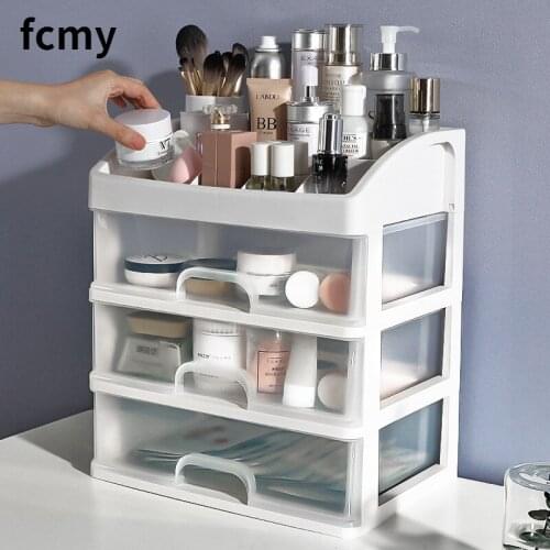 Desktop Cosmetics Home Office Storage Box Drawer Cabinet Jewelry Box Plastic Cosmetic Box Makeup Desk Accessories Organizer
