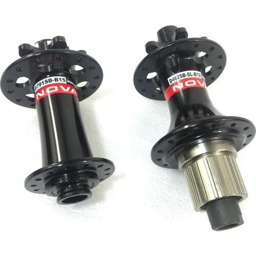 Novatec D791SB-B15 D462SB-SL-B12 boost 6-bolt disc brake hubs front 15x110mm rear 12x148mm freehub 12s Steel axle mountain bike
