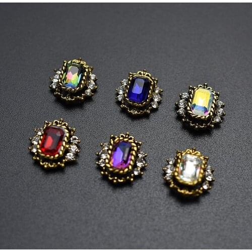 New 10pcs Crystal Bright strass Nail Rhinestone Alloy Nail Art Decorations Glitter DIY 3D Nail Jewelry Nail Stone Supply