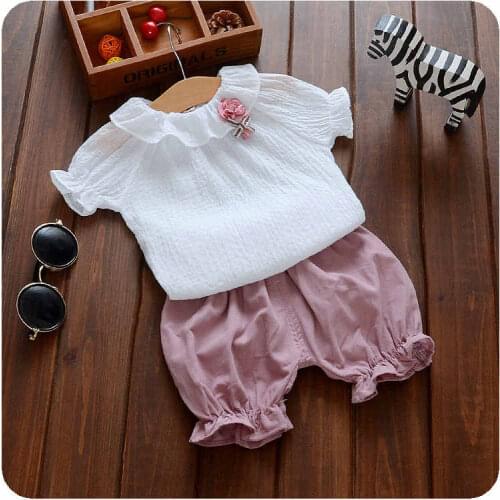 New Baby Girls Clothes Summer Baby Girl Clothing Cotton Shirts + Pants Infant Clothing Sets Baby Clothes
