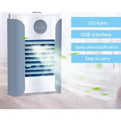 Rechargeable Portable Handheld Conditioner Portable USB 3 Speed Air Conditioning Humidifier Cooler Fan for Home Office