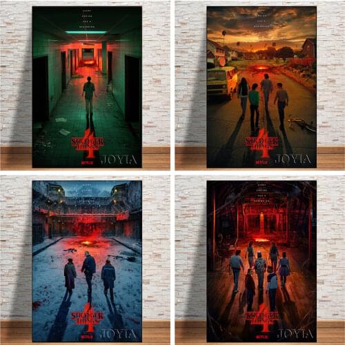 Stranger Things Poster Season 3 2 1 Characters Retro TV Movie Prints Silk Wall Art Living Stickers Bedroom Decor 40x60 50x75cm