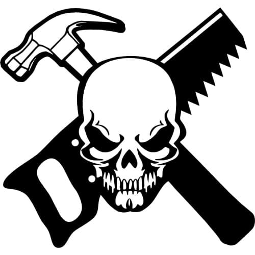 Carpenter Skull Construction Worker Builder Car Truck Window Vinyl Decal Sticker Vinyl Hobby Car Bumper Sticker