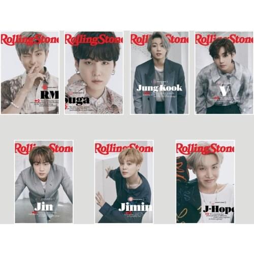 KPOP Bangtan Boys Poster Rolling Stone Posters Sticker Wall Desk Stickers JUNG KOOK V JIMIN RM JIN SUGA J-HOPE Fans Collection
