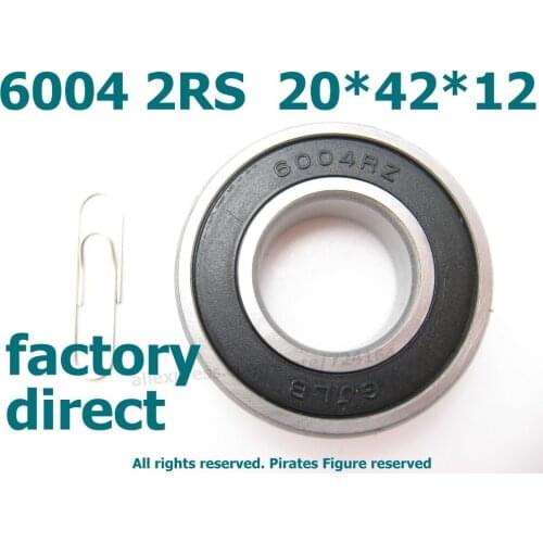 Factory Direct High quality deep groove ball bearing double rubber sealing cover 6004 2RS 6004bearing 20*42*12mm 10PCS Wholesale