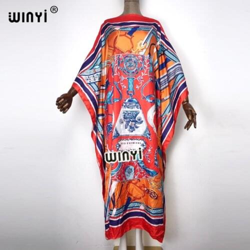 African Dashiki Dress Print Bohemia Silk Scarf Hijab Loose Elegant Muslim Abaya Bazin Robe Gowns Broder Riche Sexy Lady Party