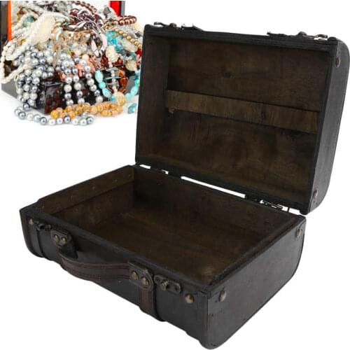 Retro Jewelry Storage Box Earrings Necklace Organizer Case Home Decoration Photography Props Vintage Lockable Box Jewelry Holder