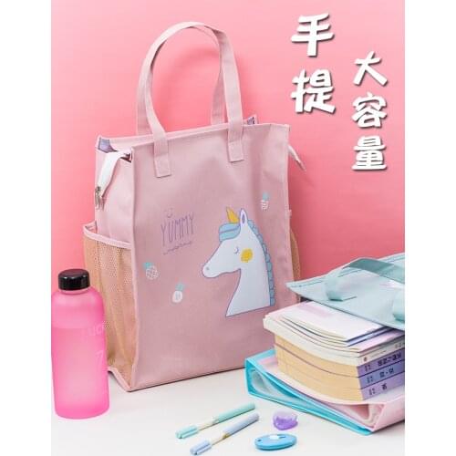 Hand Carry Document Bag Desk Organizer Canvas Art Tote Bag Cute Tutoring Bag Large Capacity Simple Folder Storage Bag
