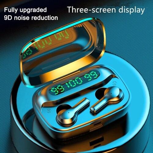 JIETMT R3 Bluetooth Earphone V5.0 TWS Wireless Earphones LED with Microphone Earphones Waterproof Noise Cancel Headset Earbuds