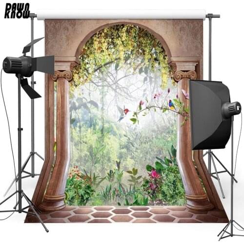 DAWNKNOW Arch Bird Vinyl Photography Background For Family Forest New Fabric Polyester Backdrop For Wedding Photo Studio G625