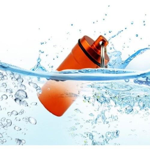 High Quality Keychain Hanging Bottle Portable WaterProof Mini Outdoor Aluminum Alloy Pill Bottle Box Outdoor Medicine Storage