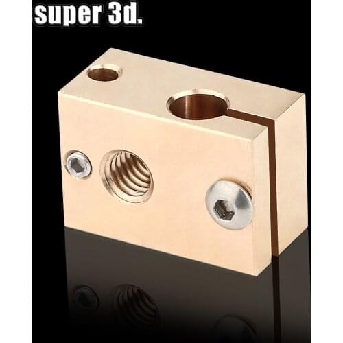 3d printer parts V6 PT100 Brass Heater Block High Temperature For E3D J-head Hotend 3D Printer V6 M6 Nozzles /titan Extruder