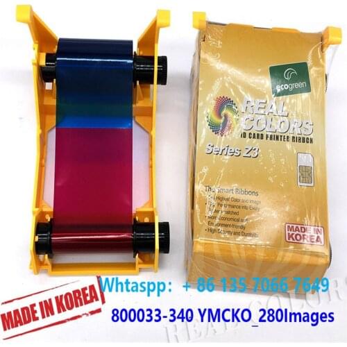 10Pieces Compatible 800033-340IS India IS Version YMCKO 280 Prints Ribons Made in South Korea Zebra ZXP3 ID Card Printer