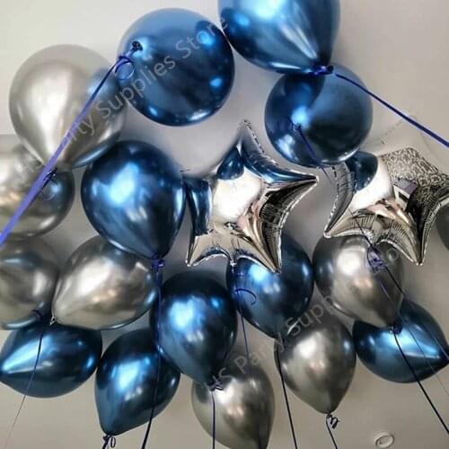 12pcs/set metallic blue silver balloon 18inch star aluminum foil balloon wedding decoration birthday party engagement party toy