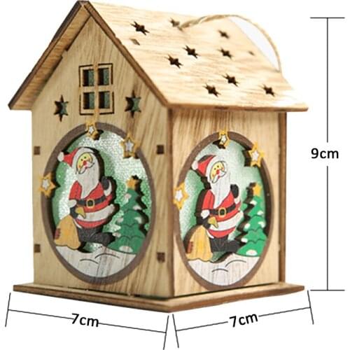 3D Home Landscape Christmas Holiday Lights Small Tree Decorations Pendant Light Cabin DIY Small Decoration