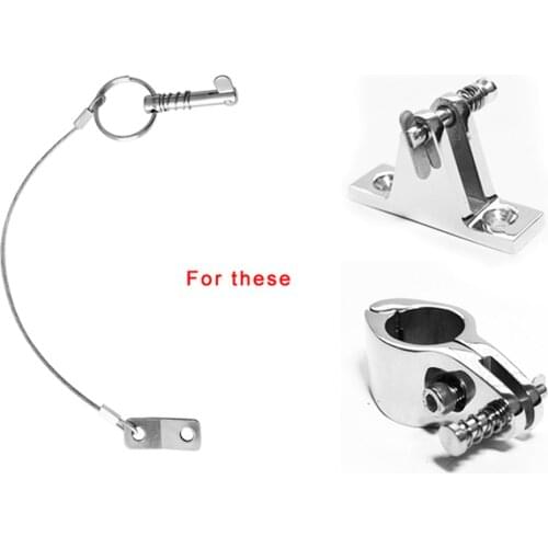 4x Quick Release Pin Stainless Steel Lanyard Bimini Top For Boats/Sailing