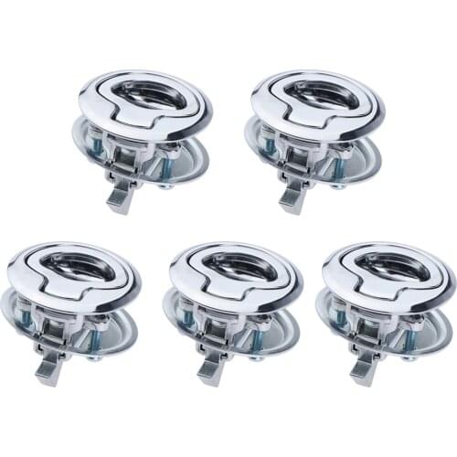 5pcs Stainless Steel Flush Latch Boat RV Door Lock Flush Pull Locker Hatch Latch Lift Handle Yacht Deck Cabinet Door Lock Latch