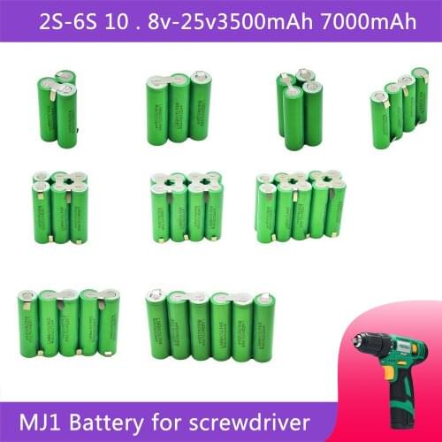 18650 MJ1 3500mAh 7000mAh 20 amps 3S 4S 5S 6S 8S 7.4V 12.6V 14.8V 18V 25.2V 29.6V For Screwdriver batteries weld battery pack