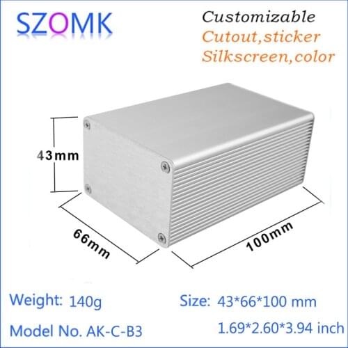 1 pc, 43*66*100mm hot selling aluminum enclosure cabinet tool box szomk extrusion anodizing enclosure aluminum distribution box